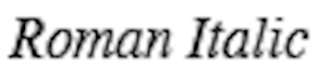 Times Roman Italic